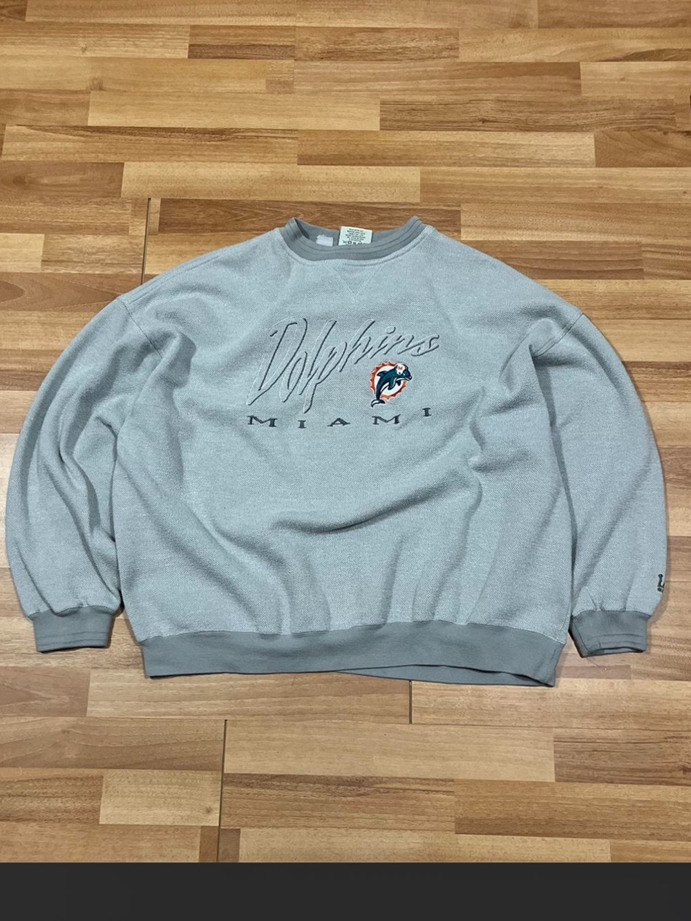Lee Men's Gray Miami Dolphins Crewneck Sweatshirt